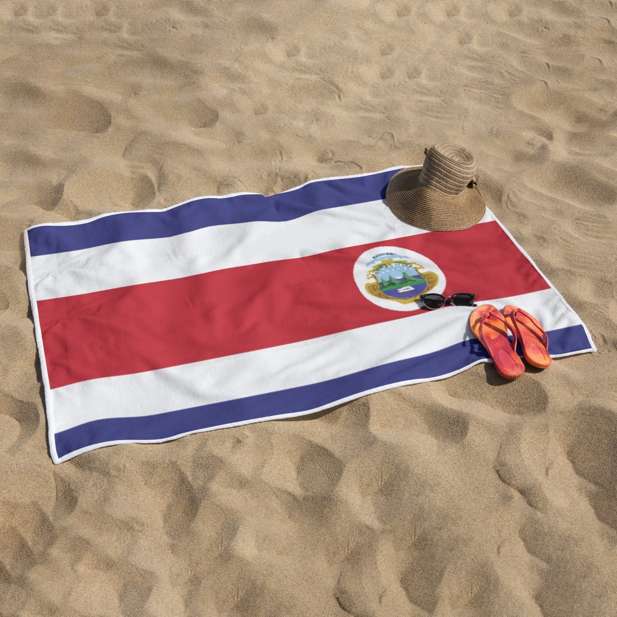 Toalla de Playa Costa Rica Poliéster Diseño Bandera Costarricense