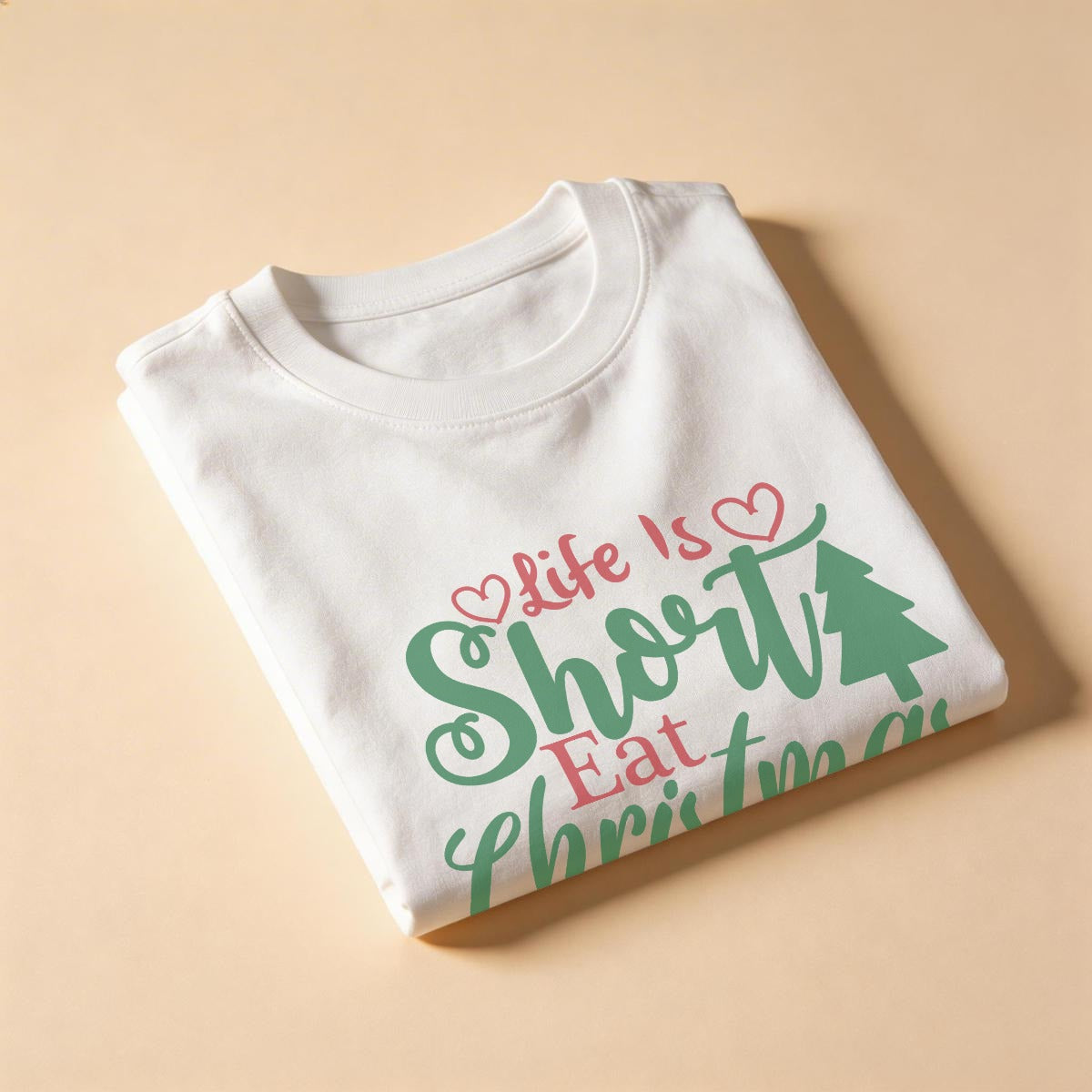 Camiseta Navideña Life Is Short Eat Christmas Cookies