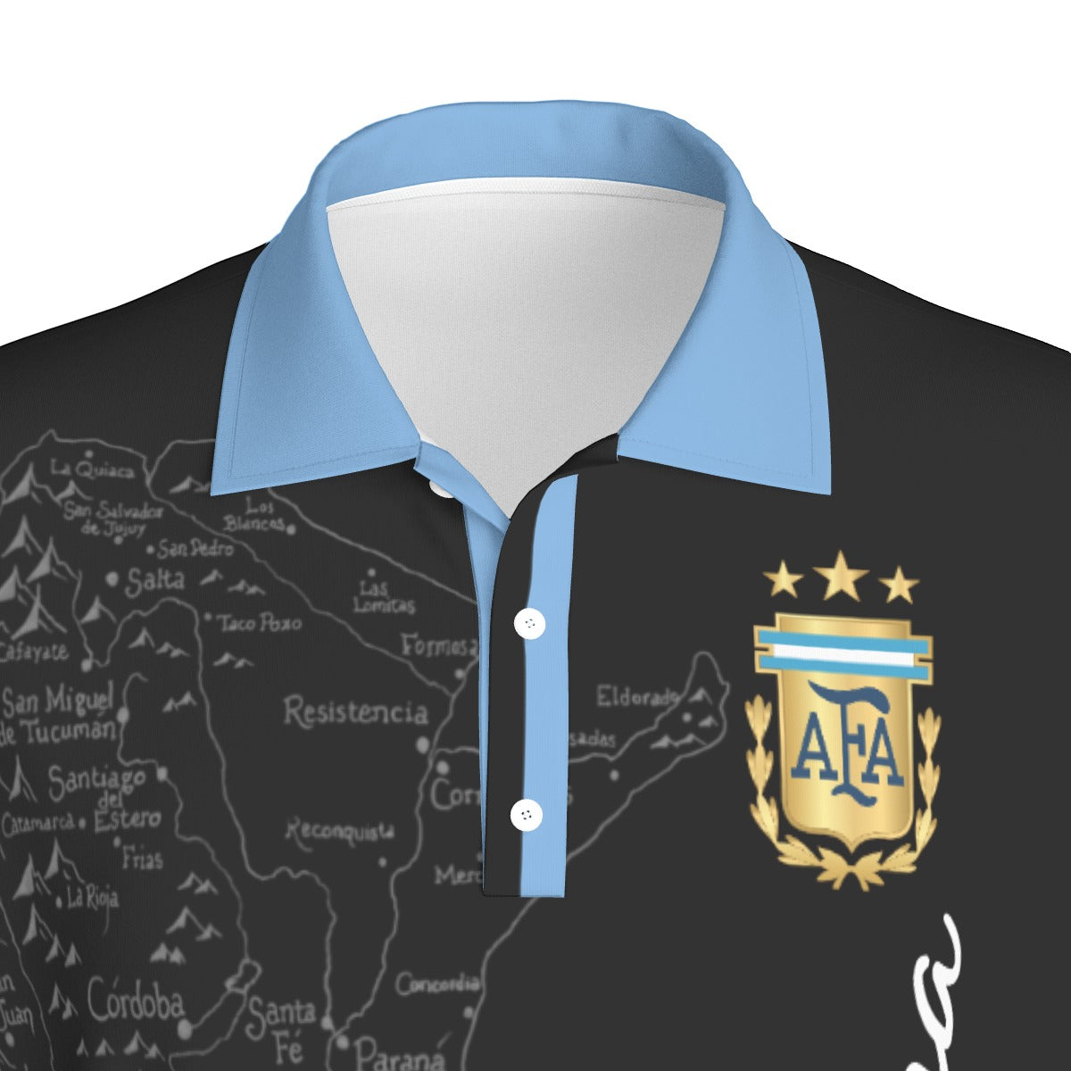Camiseta Tipo Polo Argentina Mapa – Identidad Nacional (Hombre)