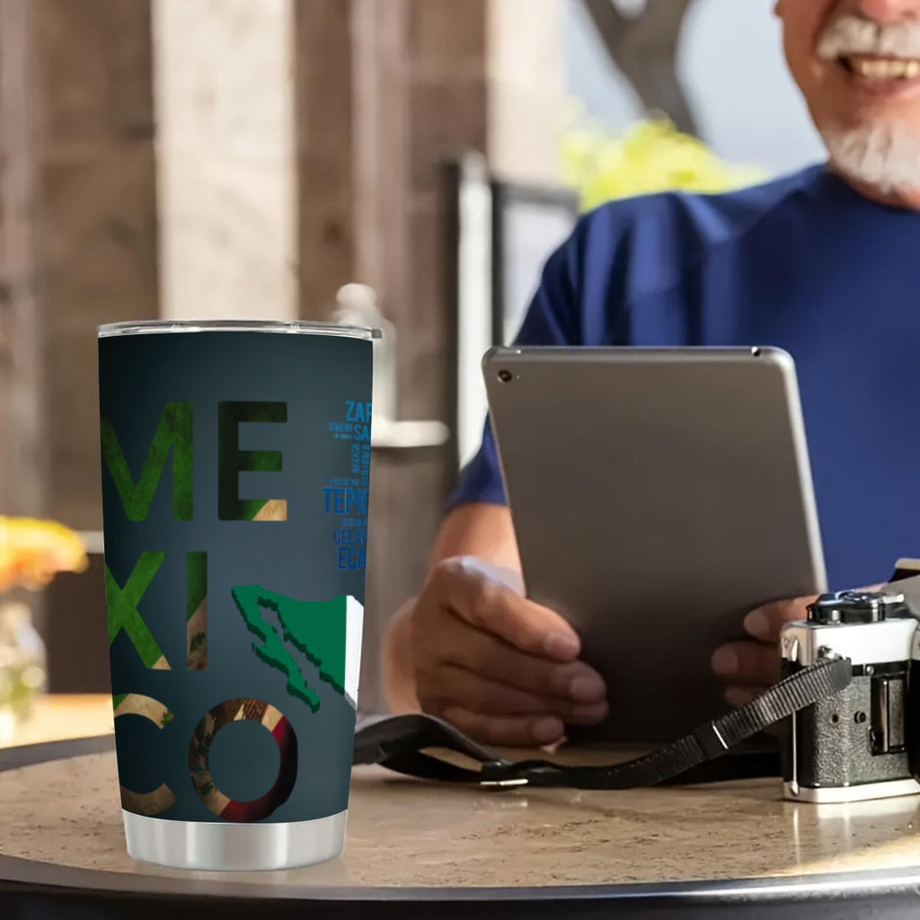 Tumbler Mexico 20oz – Vaso Térmico de Acero Inoxidable con Tapa Antiderrames