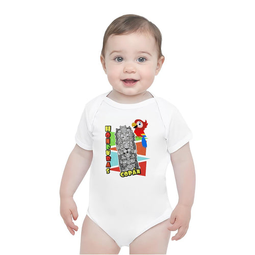 Body para Bebé Honduras Copán Guacamaya – Onesie Baby Ruinas Mayas Honduras