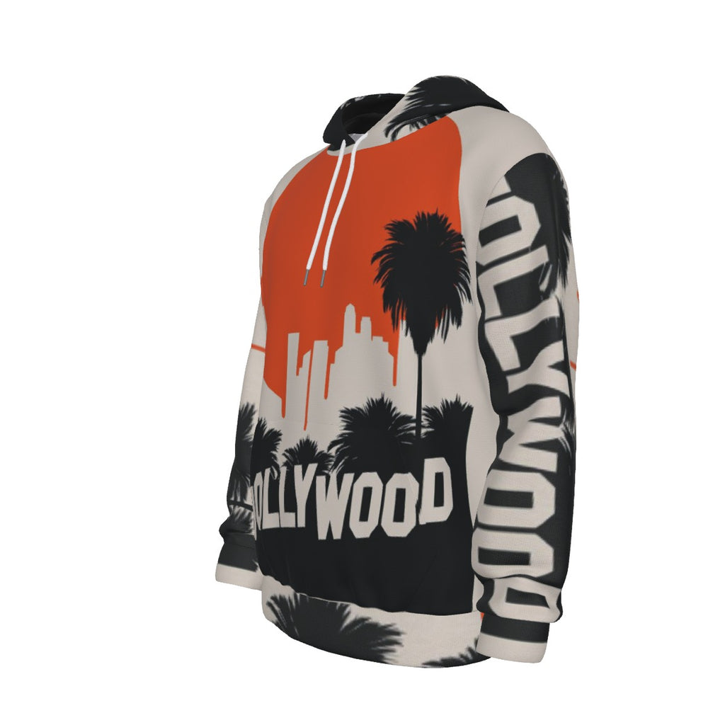 Sudadera Hollywood con palmeras, sol retro y skyline estilo California