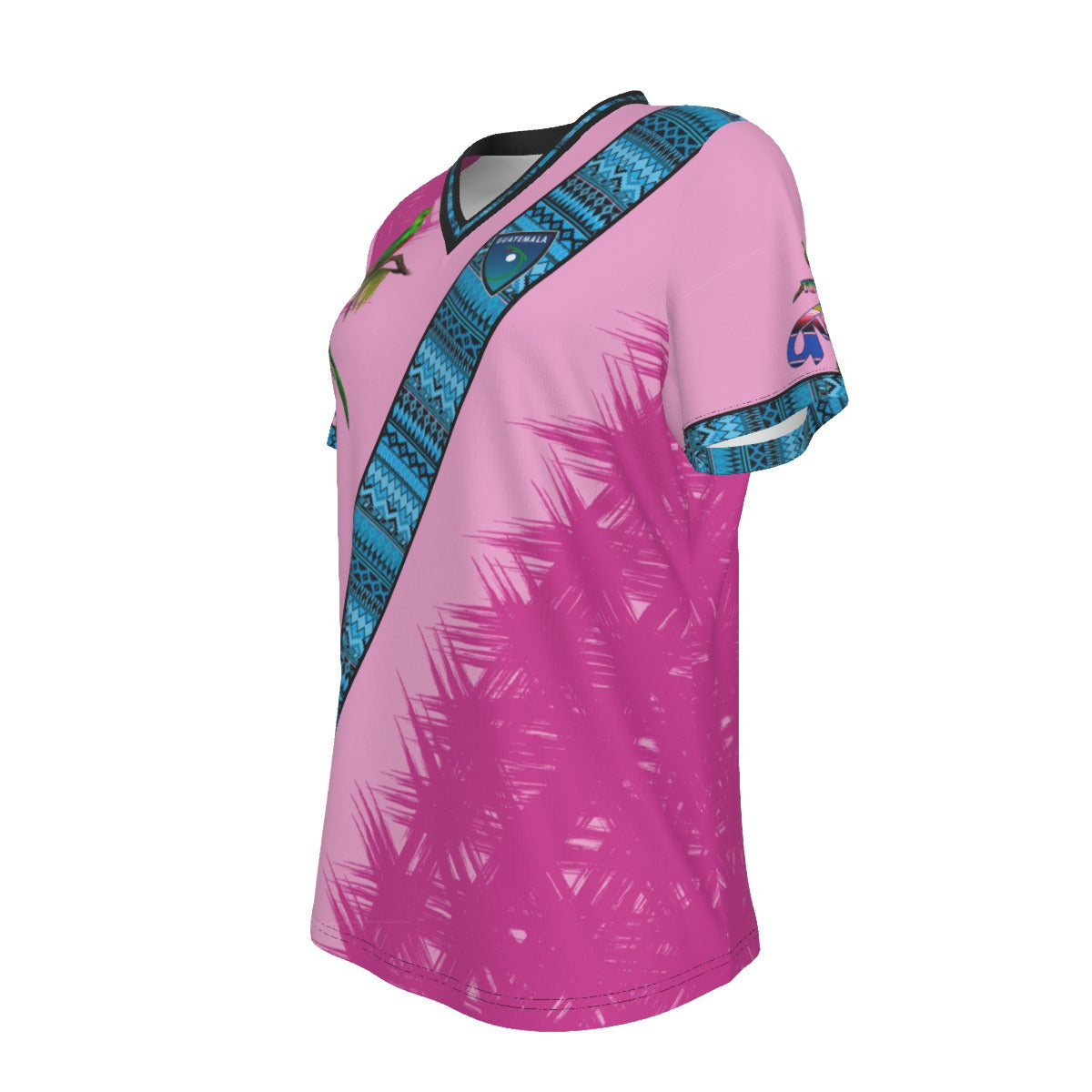Camisa Guatemala Ave Nacional Banda Textil Rosa Mujer