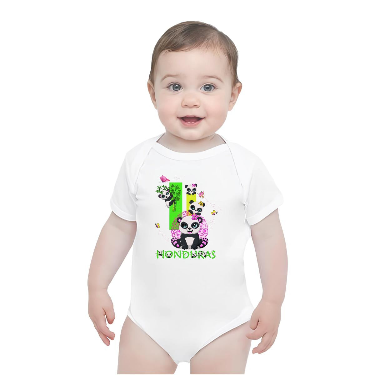Bodysuit Bebé Panda Honduras –Mameluco Bebé Panda Colorido Algodón 100%