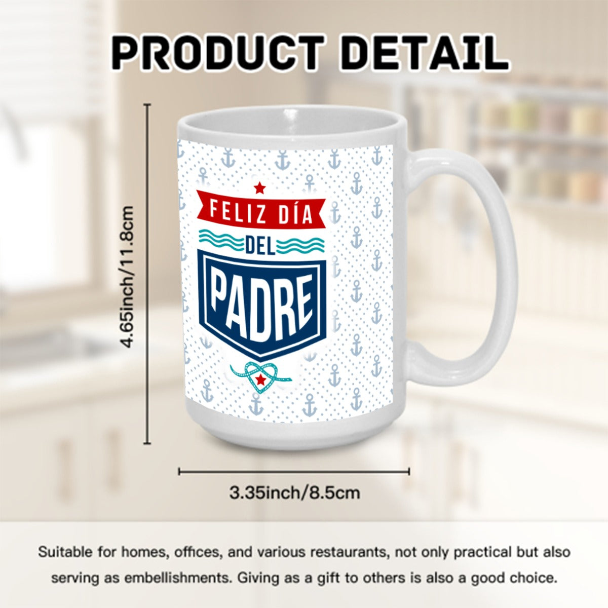 Taza 15 Onz Feliz Día del Padre – Que el Señor te Cuide y te Guarde