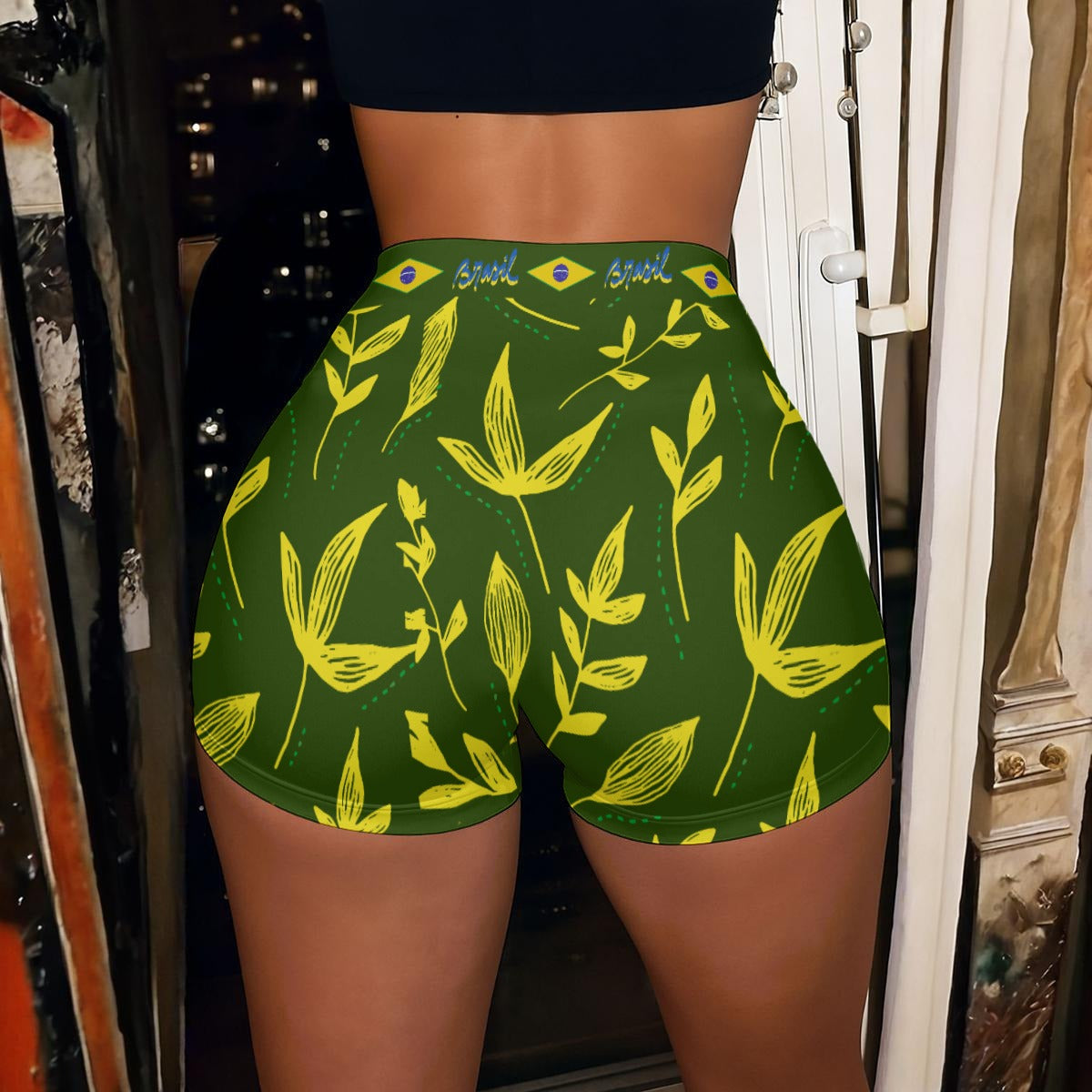 Shorts Deportivos de Brasil Seamless de Alta Elasticidad para Mujer