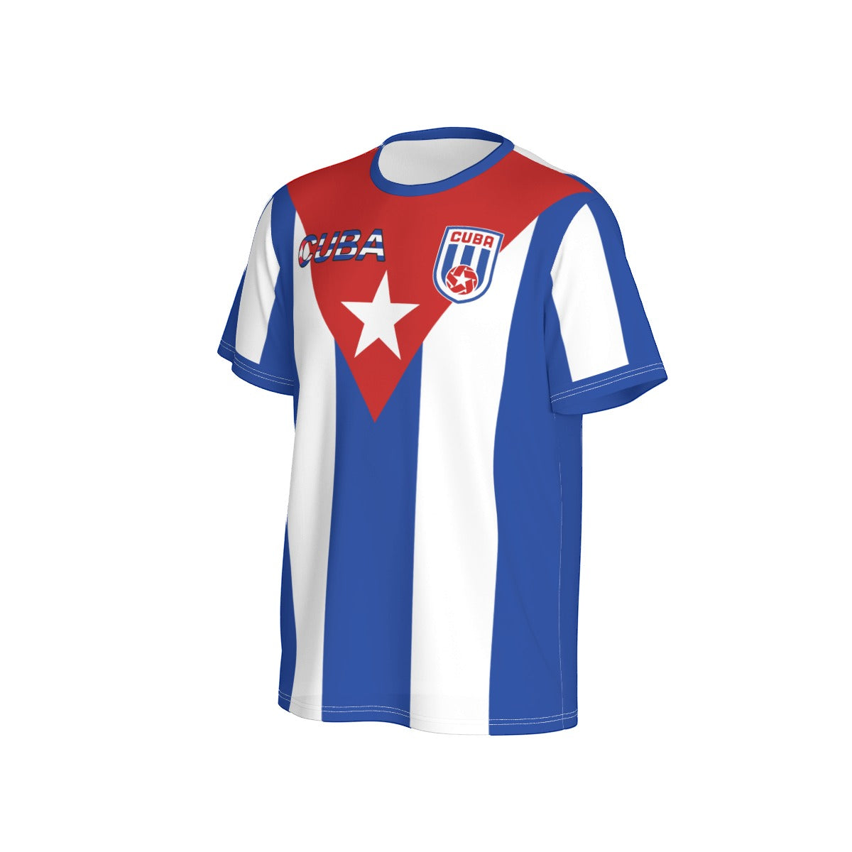 Camiseta Deportiva Cuba Bandera Azul y Blanca