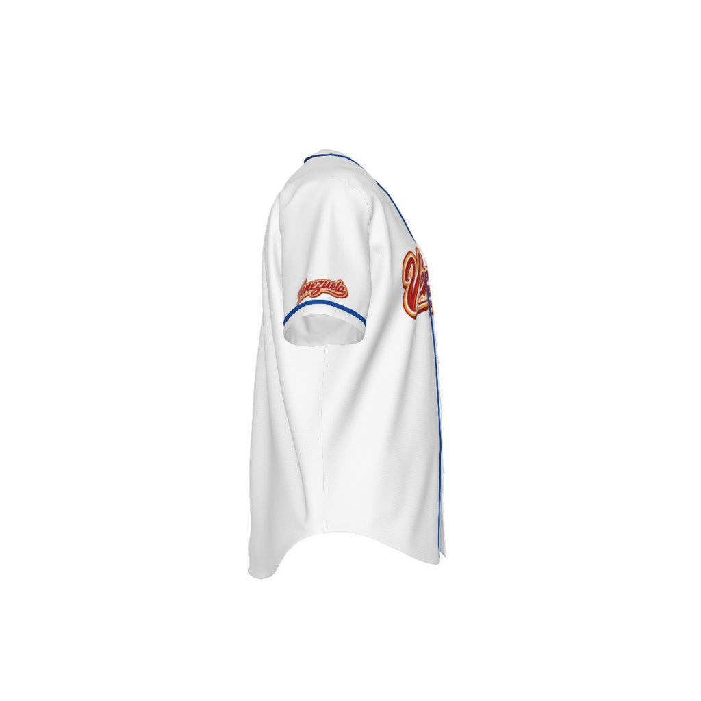 Jersey de béisbol Venezuela blanco con detalles en azul