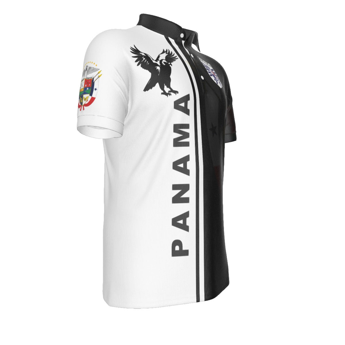 Polo Deportivo Panama  Bicolor Blanco y Negro