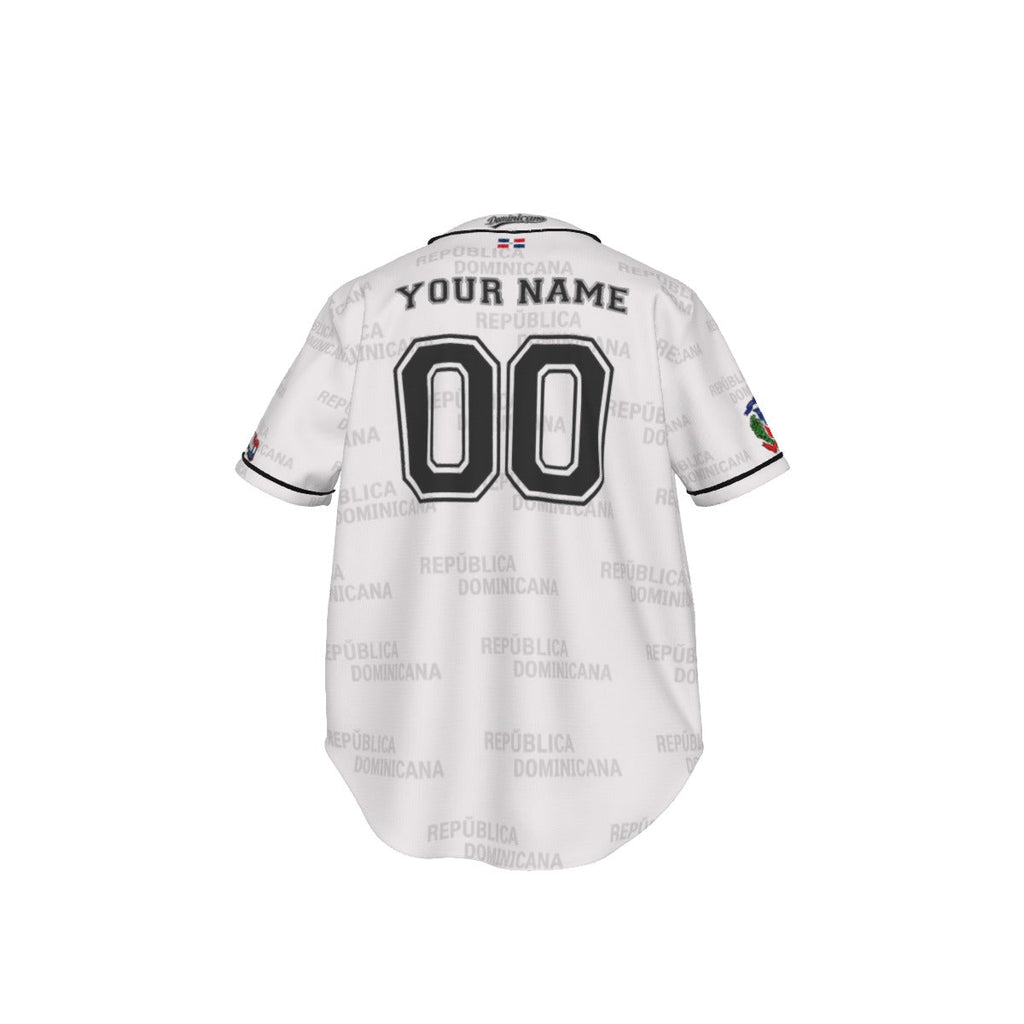 Camiseta Tipo Jersey Béisbol Dominicana Personalizable con Nombre y Número