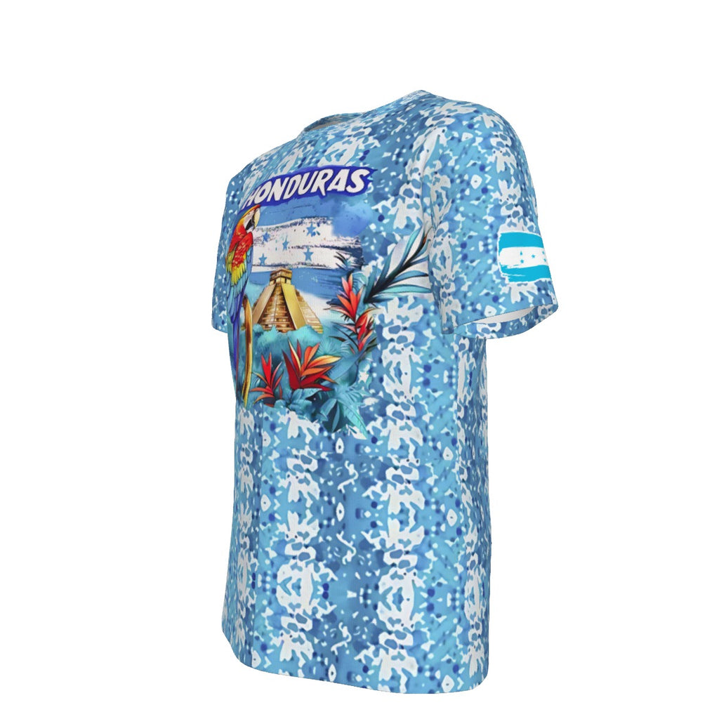 Camiseta Honduras Descubre lo Cultural – Guacamaya y Patrimonio Maya Unisex