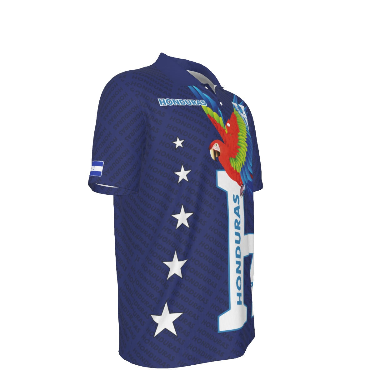 Camisa Polo Honduras Big H - Identidad Nacional – Guacamaya Roja Azul (Hombre)