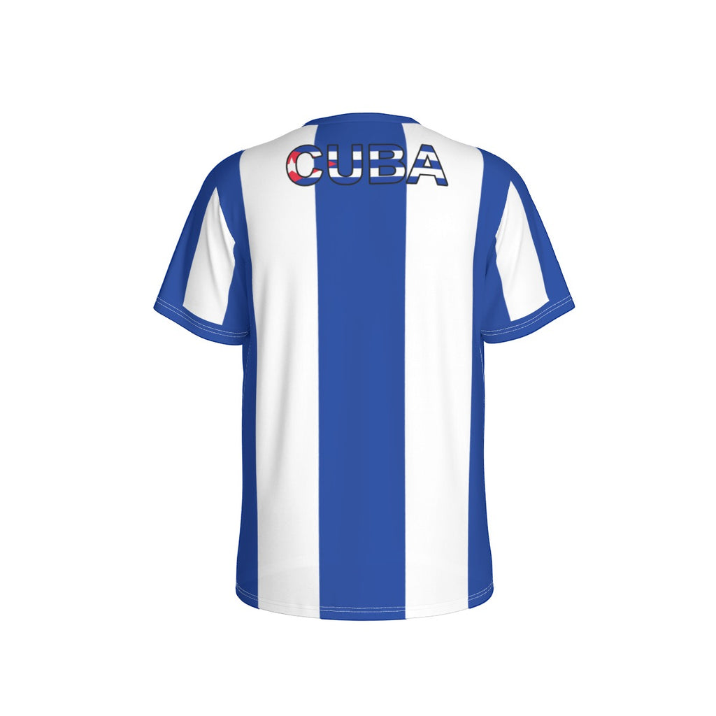 Camiseta Deportiva Cuba Bandera Azul y Blanca