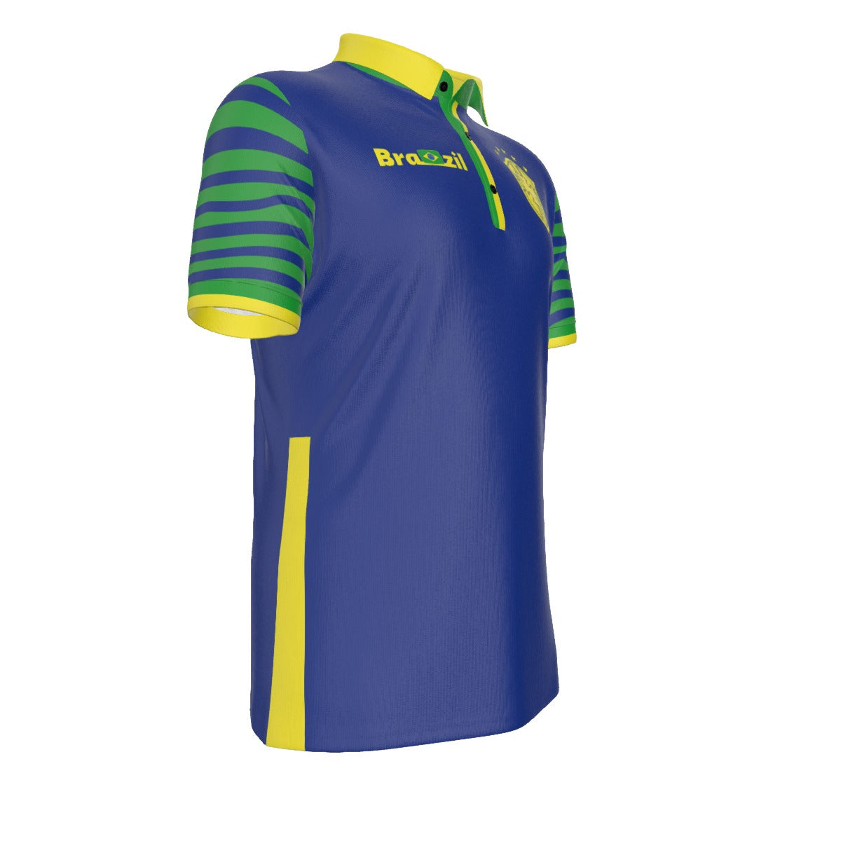 Polo Deportivo Brasil Azul con Detalles Verde y Amarillo