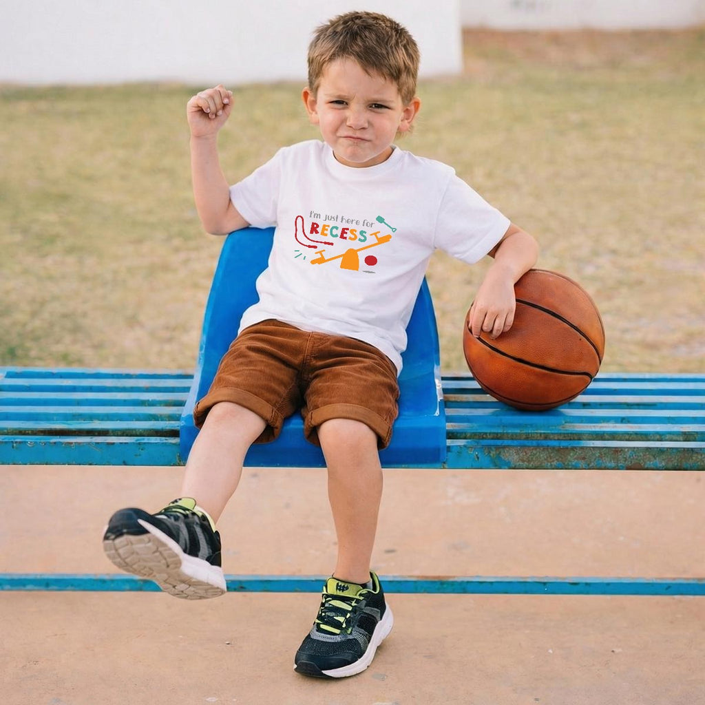 Camiseta Infantil 'I'm Just Here For Recess'