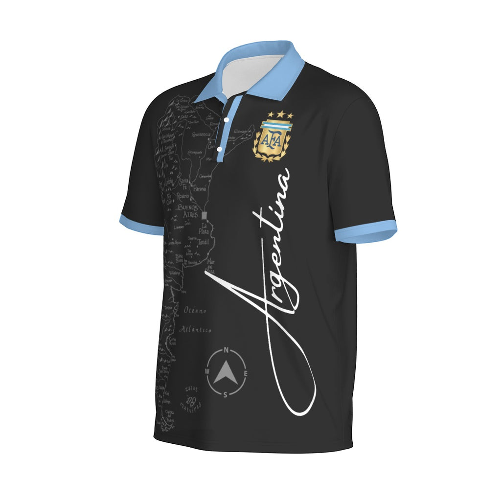 Camiseta Tipo Polo Argentina Mapa – Identidad Nacional (Hombre)
