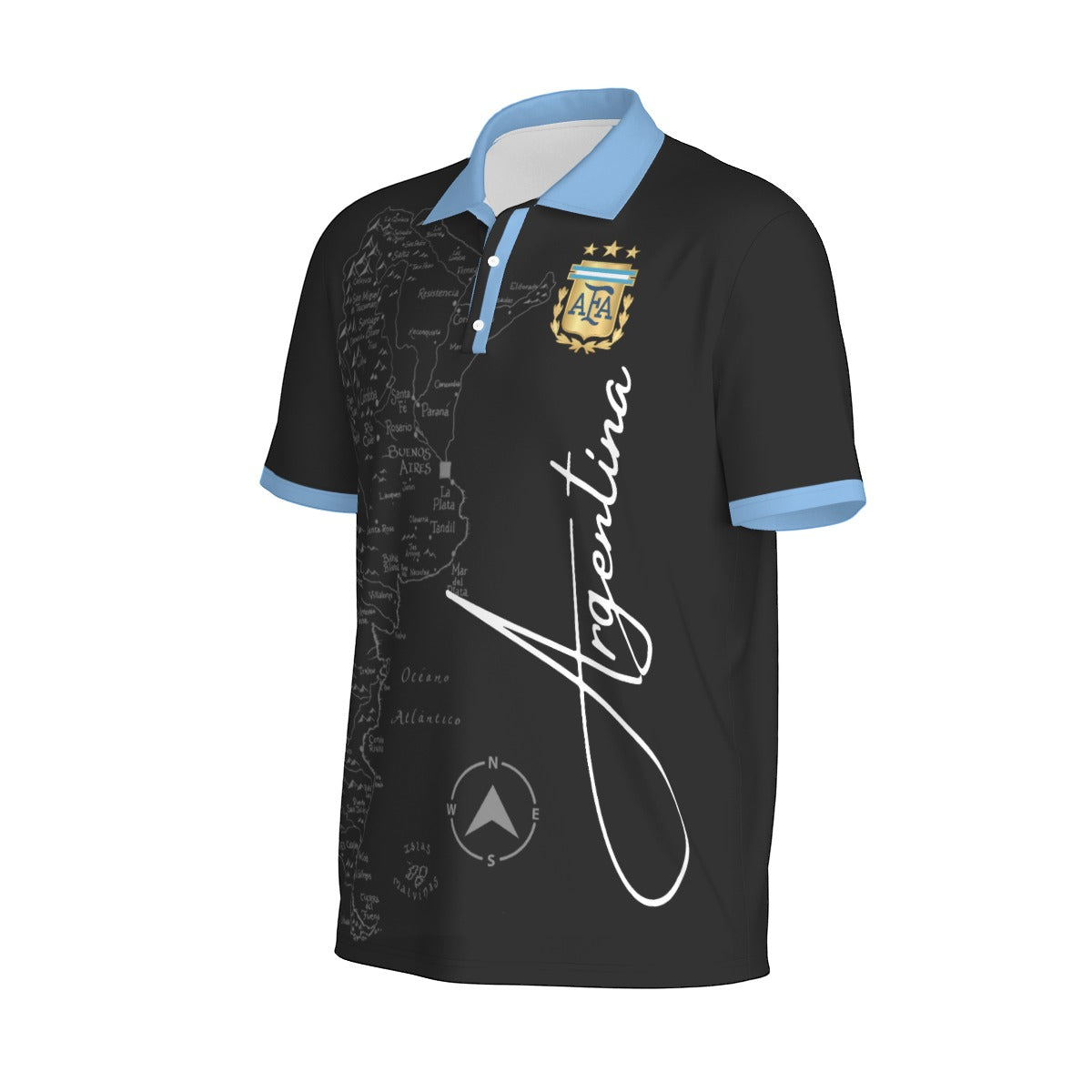 Camiseta Tipo Polo Argentina Mapa – Identidad Nacional (Hombre)