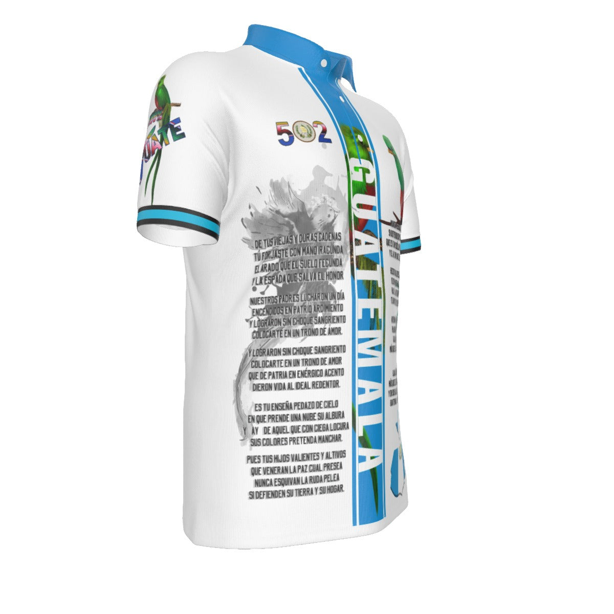 Polo Cultural Guatemala 502 Orgullo Chapín Diseño Patriótico Himno Hombre