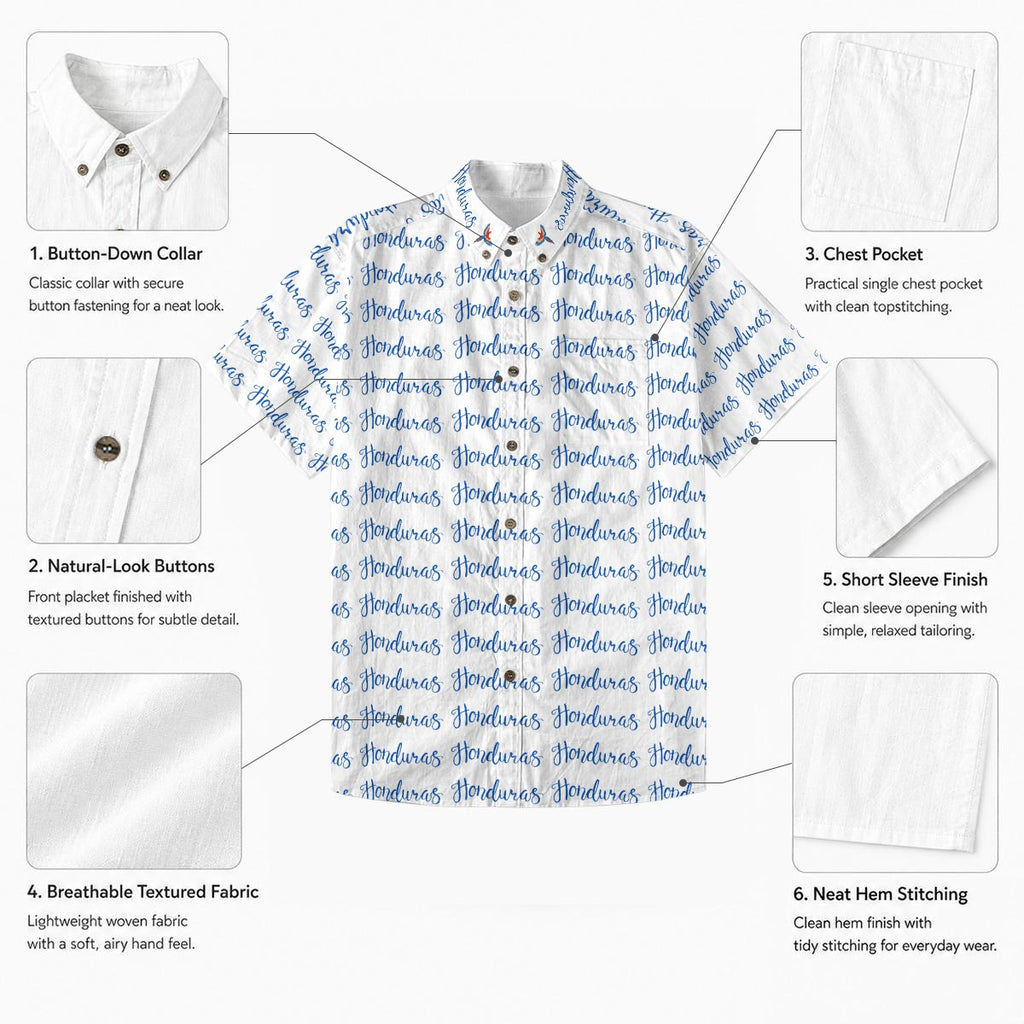 Camisa de Honduras Guayabera Casual Premium de Algodón Textura Lino para Hombre