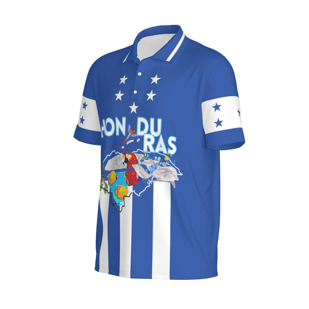 Camisa Polo Honduras Mapa Cultural 5 Estrellas Hombre