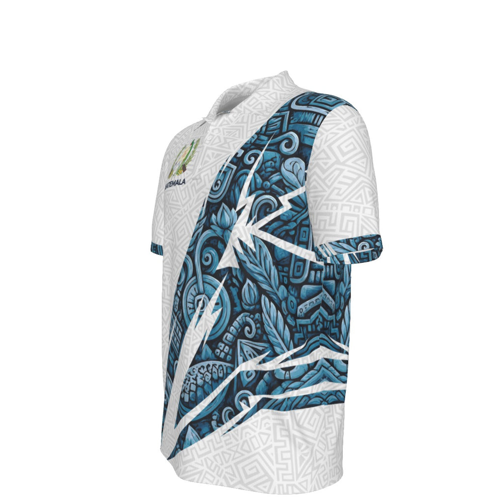 Camisa Tipo Polo de Guatemala Deportiva Premium con Diseño de Patrón Maya Cultural