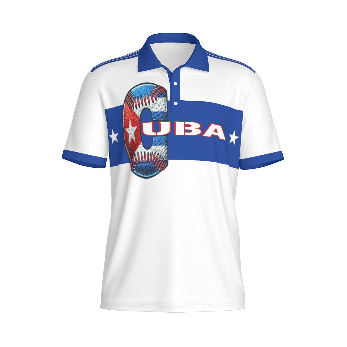 Camisa Polo Cuba Franja– Béisbol y Orgullo Nacional Unisex