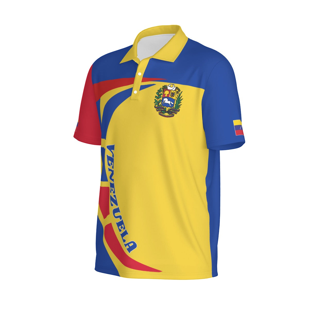 Camisa Polo Venezuela Escudo Patriótica – Mapa y Tricolor Nacional Hombre