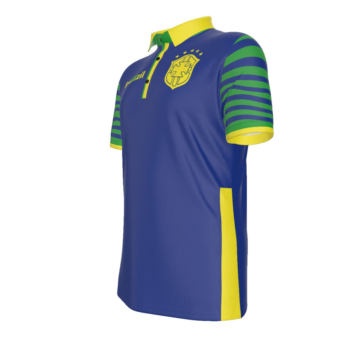 Polo Deportivo Brasil Azul con Detalles Verde y Amarillo