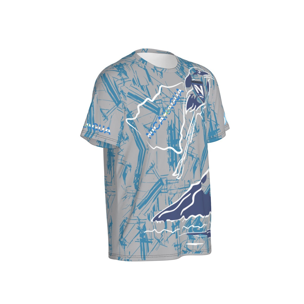 Camiseta Nicaragua Streetwear Simbolos Nacionales  – Espíritu Azul Hombre