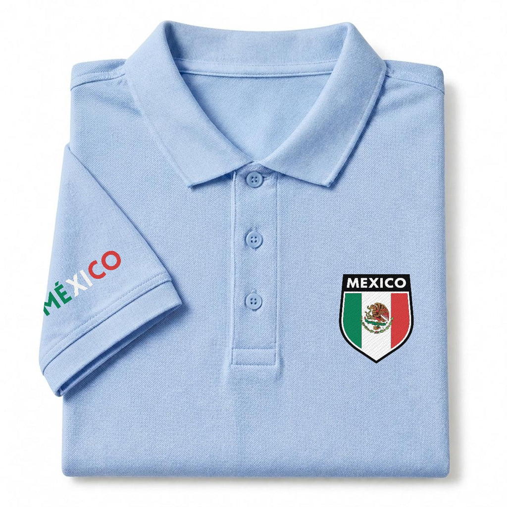 Camisa Tipo Polo de México Clásica de  Bordada