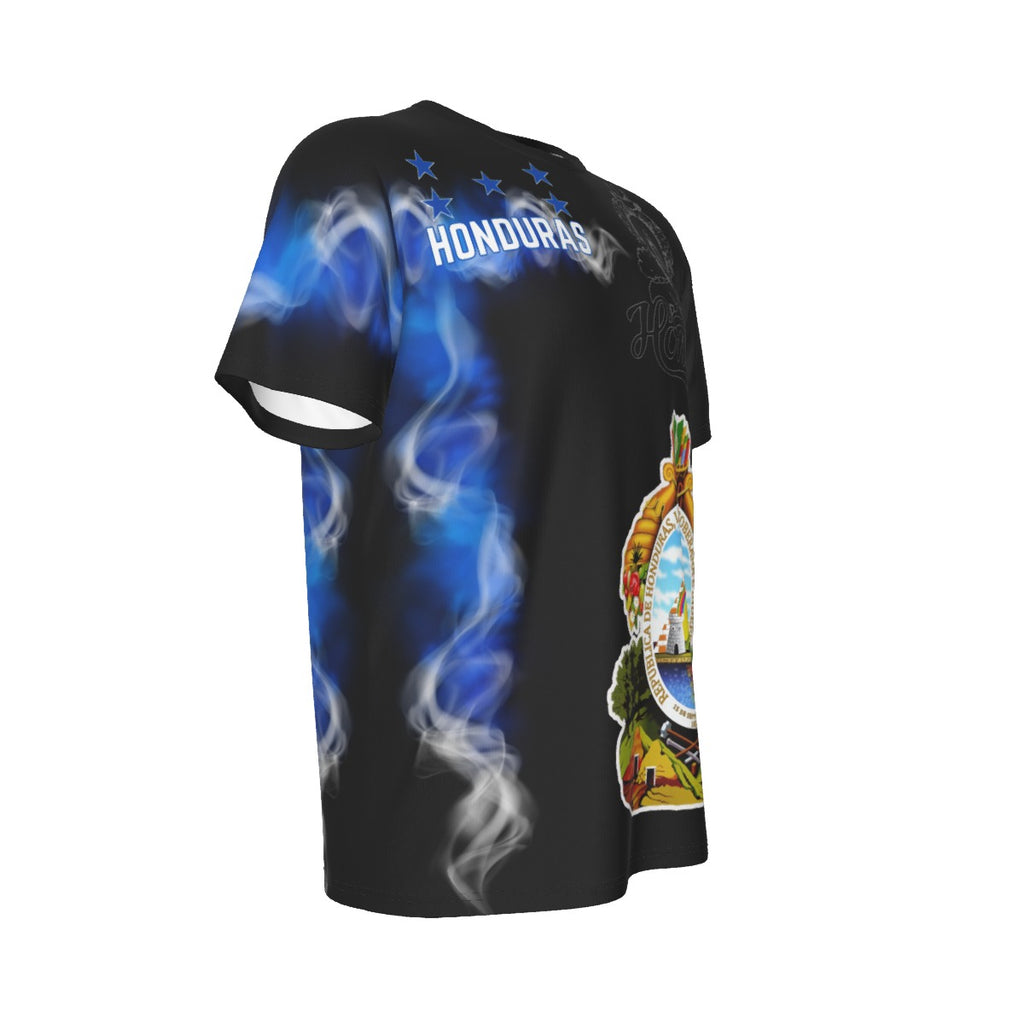 Camiseta Honduras Escudo Y Humo Cultural Orgullo Patrio Unisex