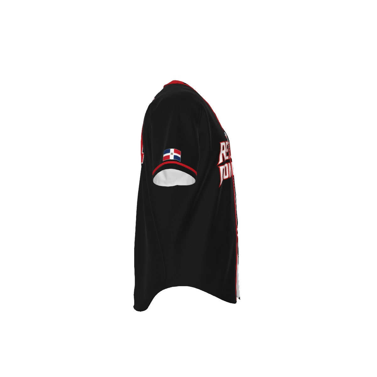 Camiseta Tipo Jersey República Dominicana Negra Personalizable con Nombre y Número
