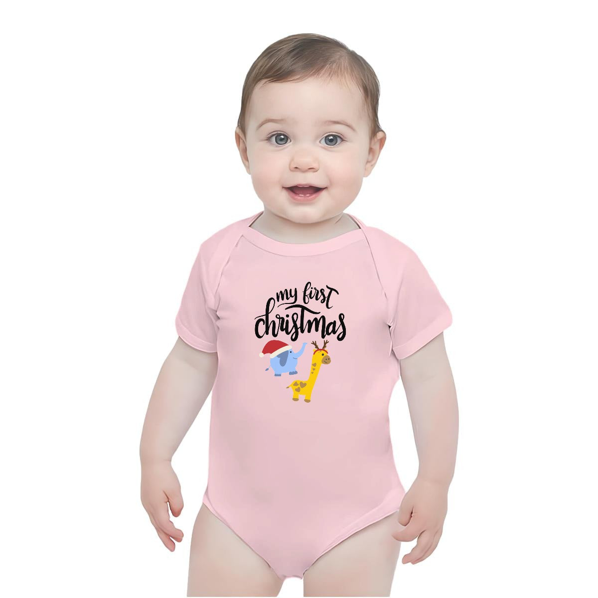 Baby Bodysuit Onesie 'My First Christmas' Animals