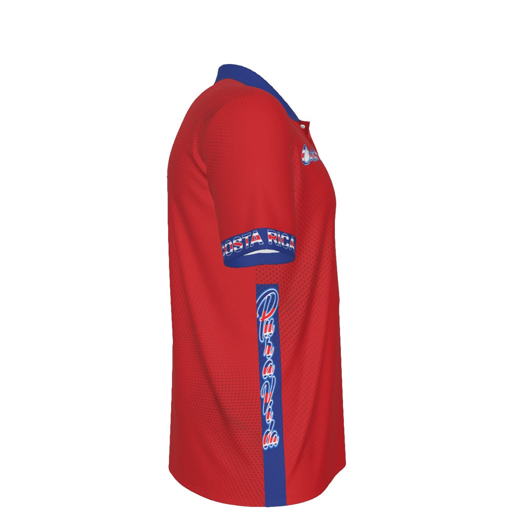 Polo Costa Rica Hombre Camisa Deportiva Patriótica
