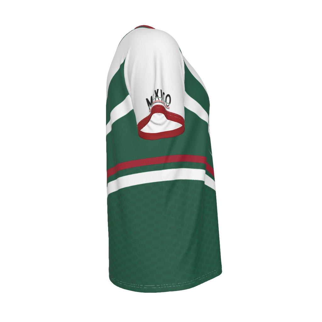 Camisa Deportiva de México Tricolor y Cuello Redondo