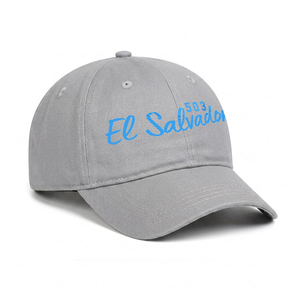 Gorra de El Salvador 503 Bordada Premium Estilo Casual Ajustable de Algodón