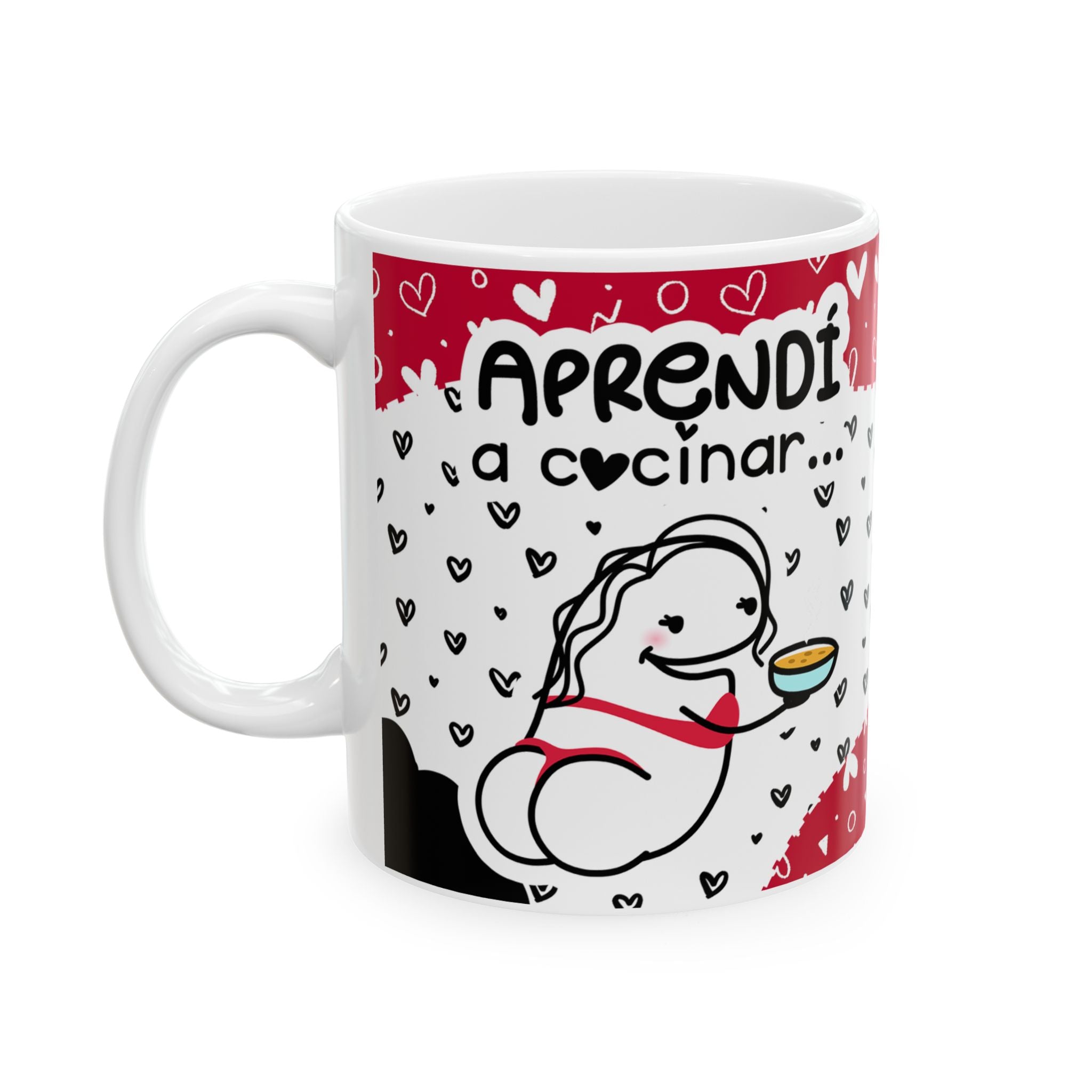 Mug San Valentin “Aprendí a Cocinar para Hacerte Enamorar” Taza Divertida de Amor