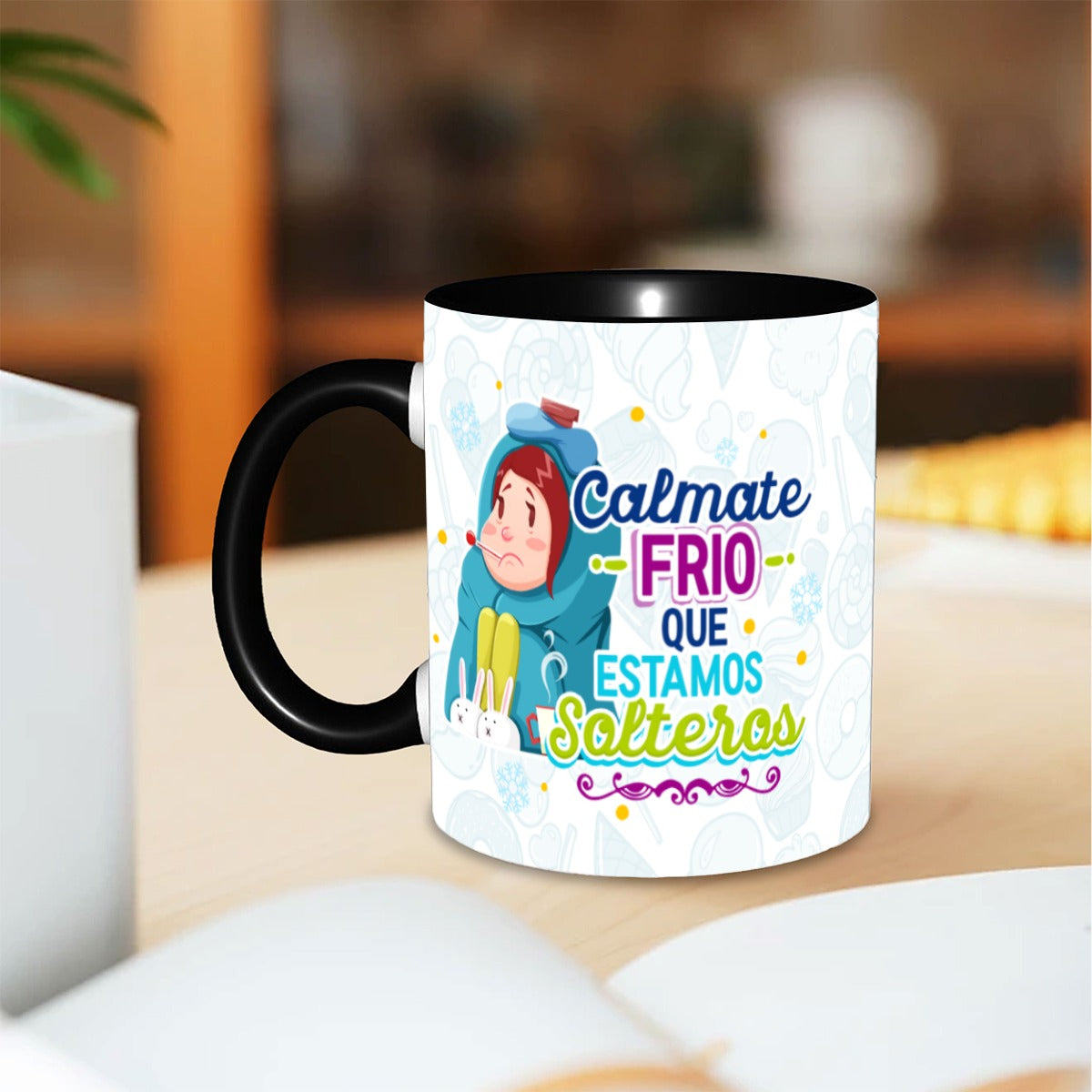 Taza y Tumbler Divertido  Cálmate Frío que Estamos Solteros San Valentin