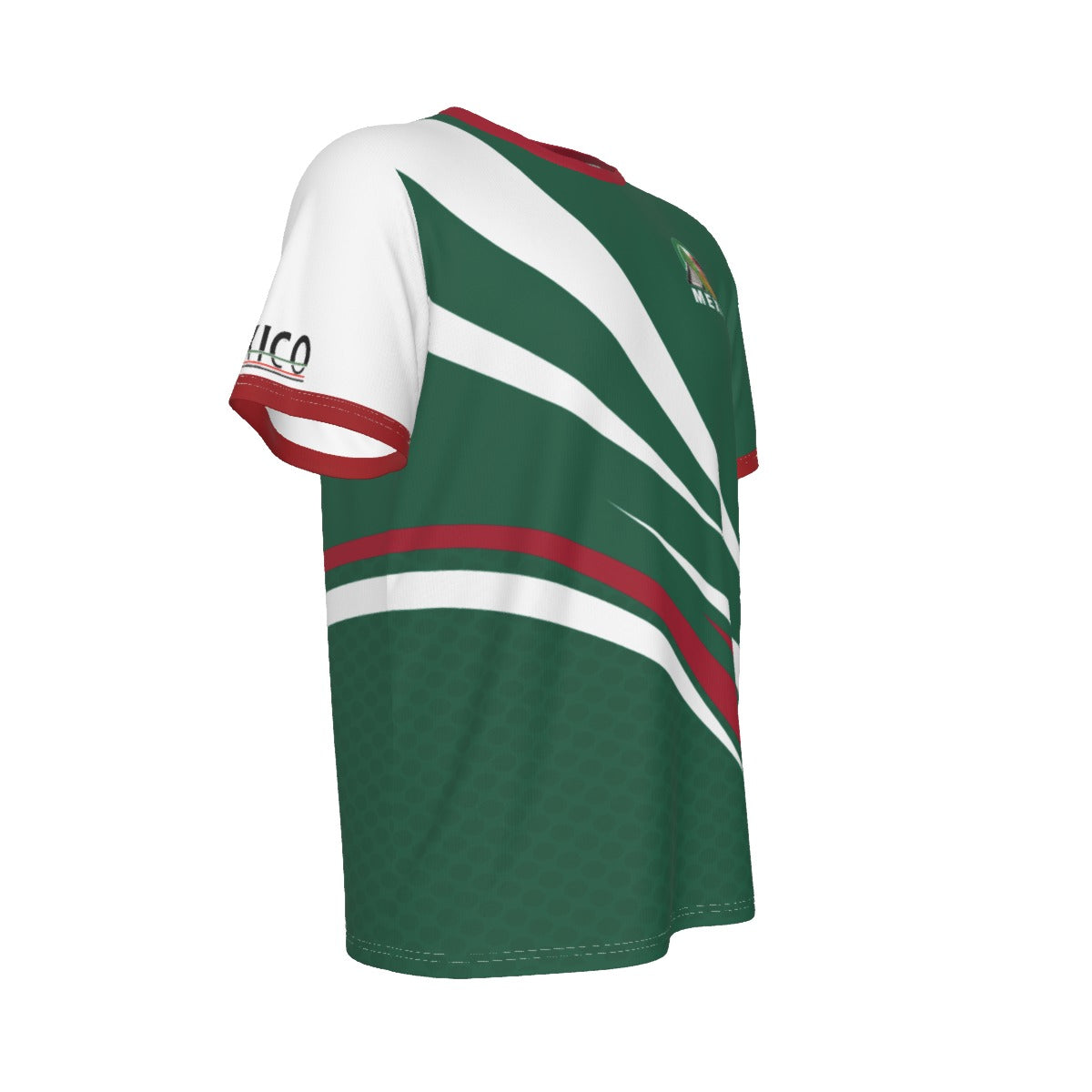 Camisa Deportiva de México Tricolor y Cuello Redondo