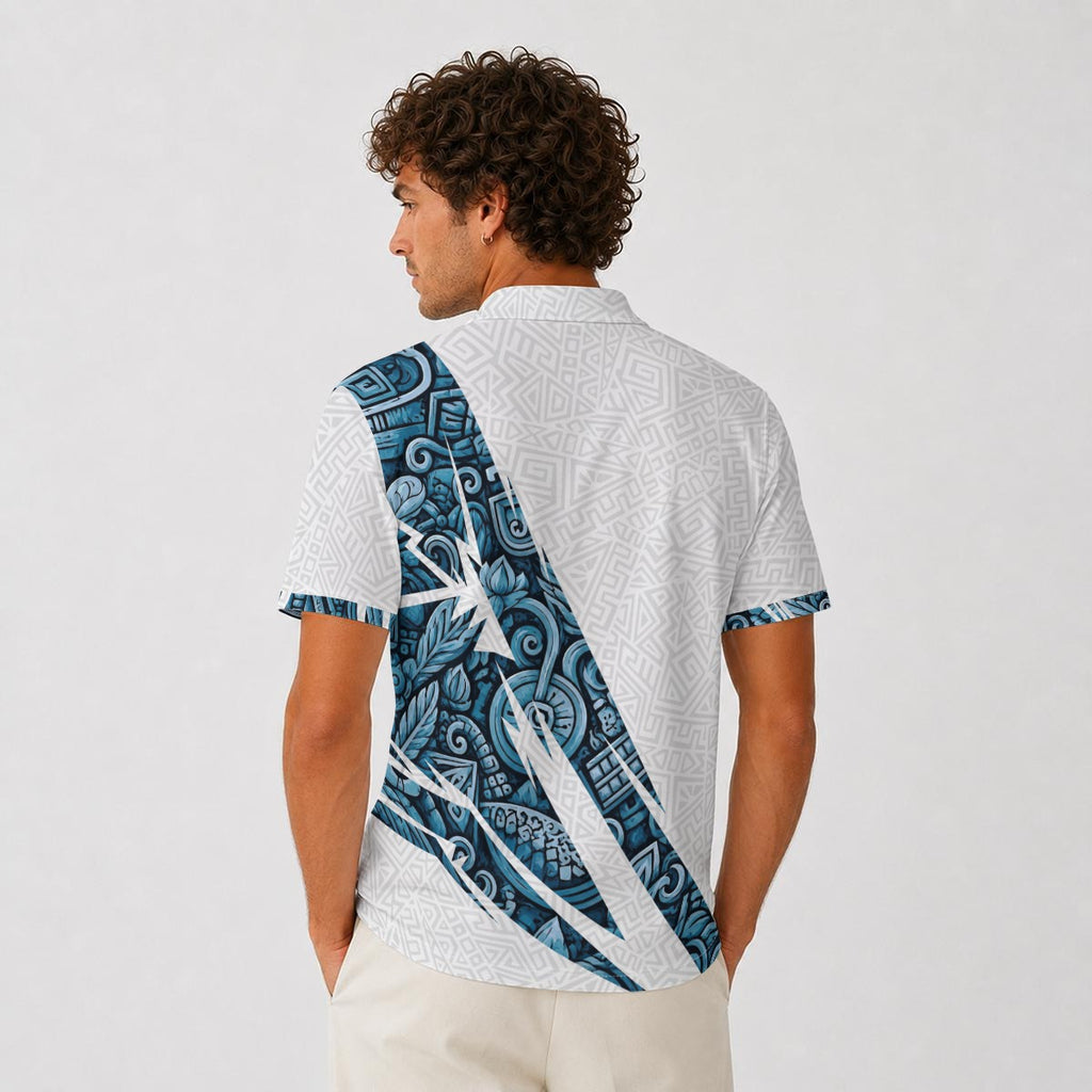 Camisa Tipo Polo de Guatemala Deportiva Premium con Diseño de Patrón Maya Cultural
