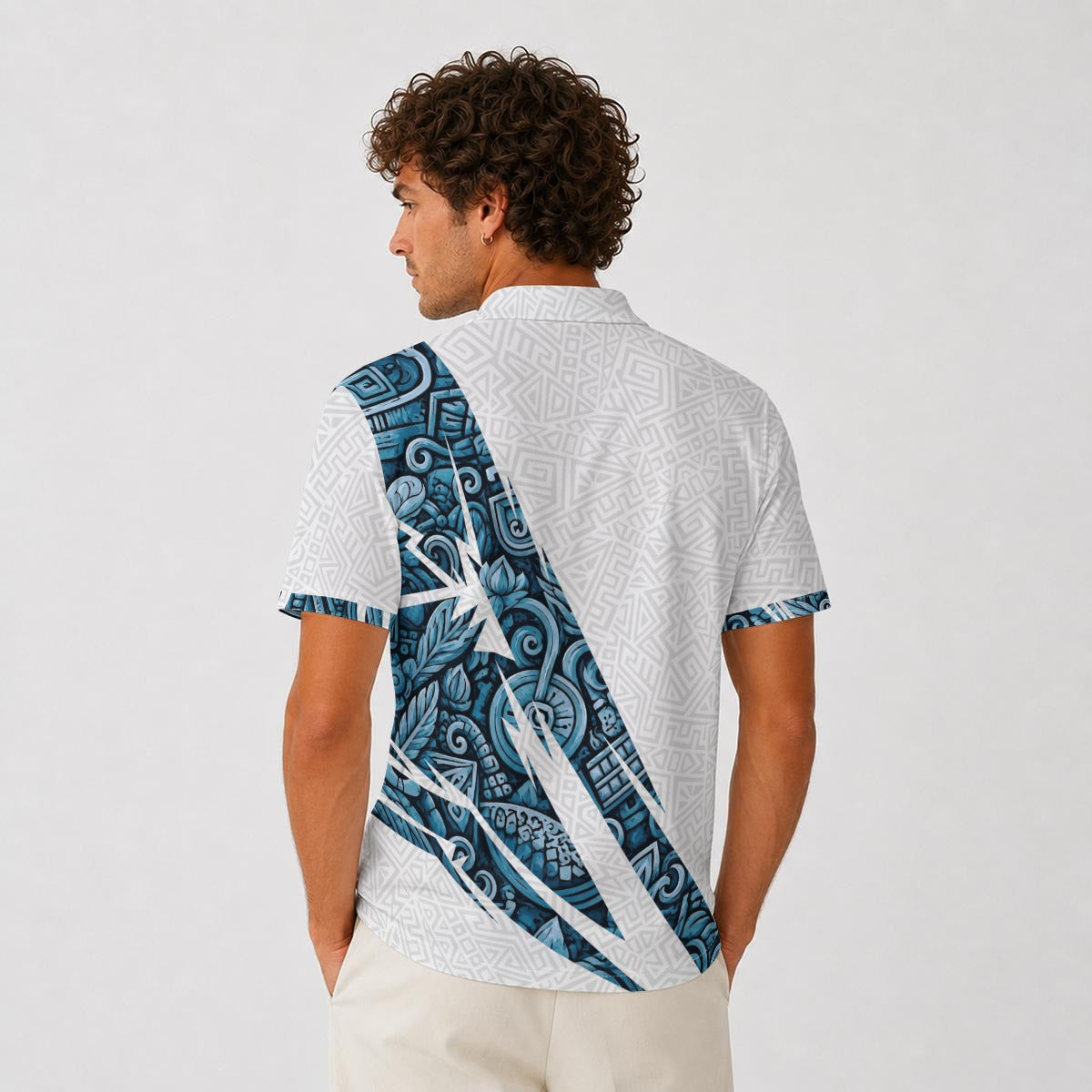 Camisa Tipo Polo de Guatemala Deportiva Premium con Diseño de Patrón Maya Cultural