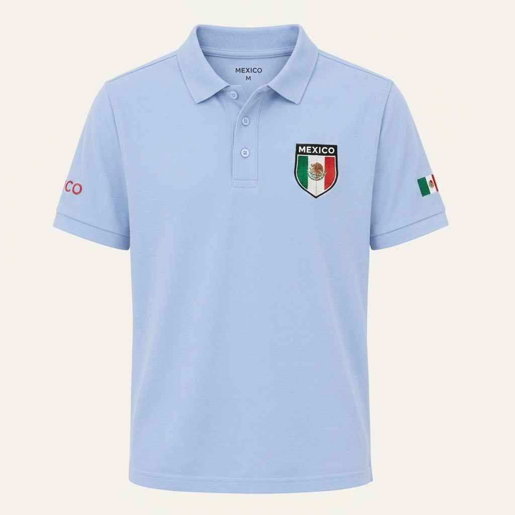 Camisa Tipo Polo de México Clásica de  Bordada