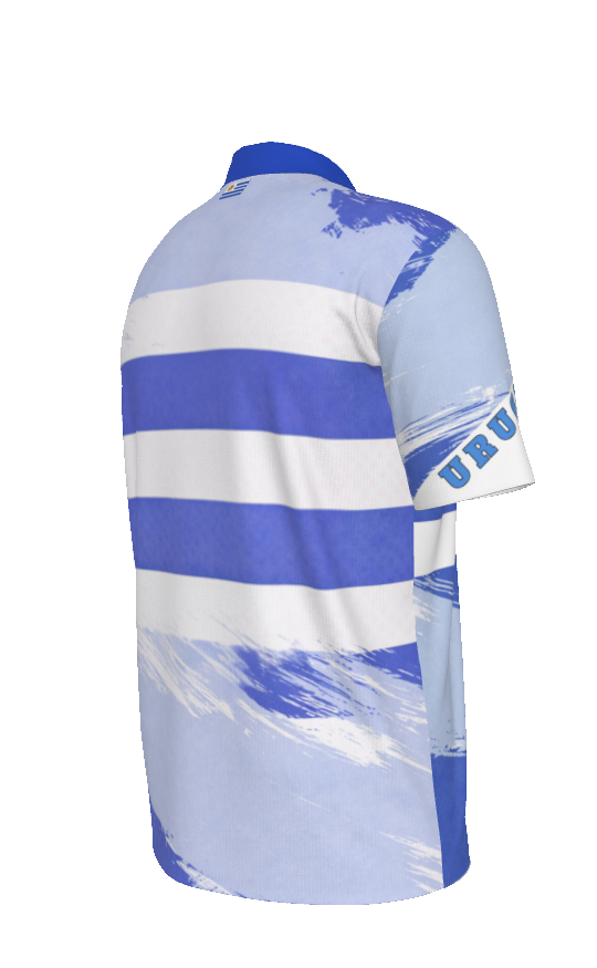 Polo Uruguay Bandera y Sol de Mayo – Camisa Polo Deportiva Hombre Estilo Patriótico