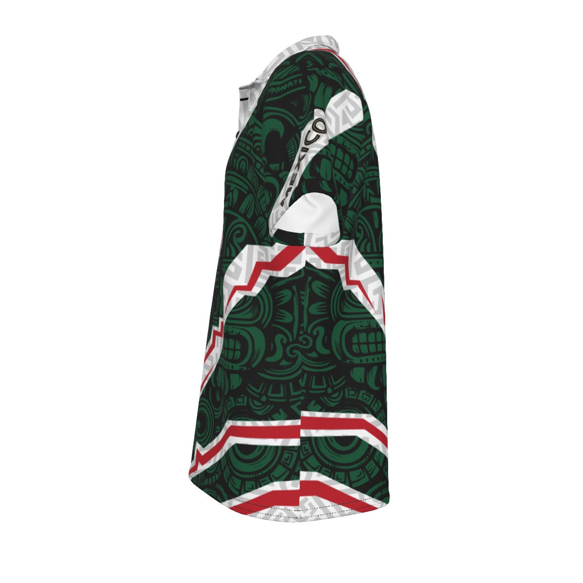 Polo México diseño azteca moderno | Camisa deportiva elegante verde blanco con estilo cultural