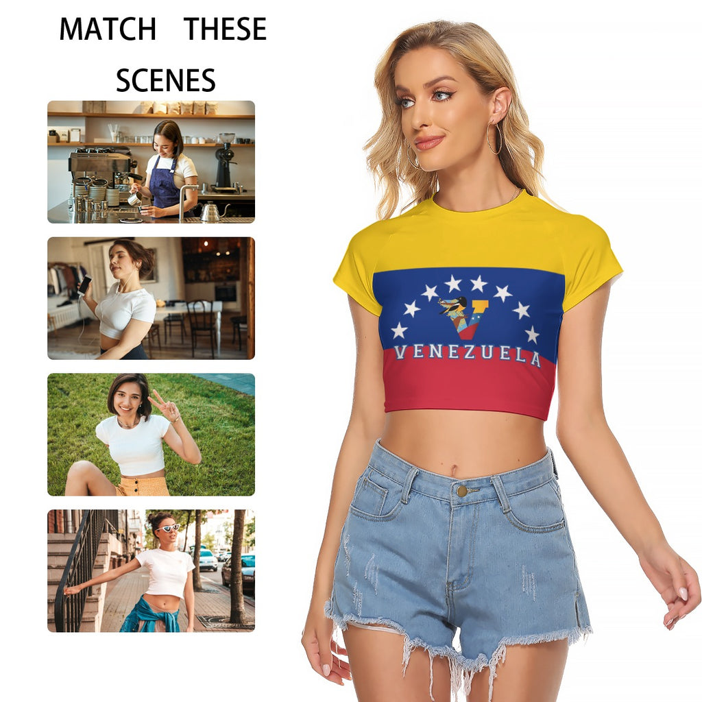Crop Top Raglan Venezuela Mujer