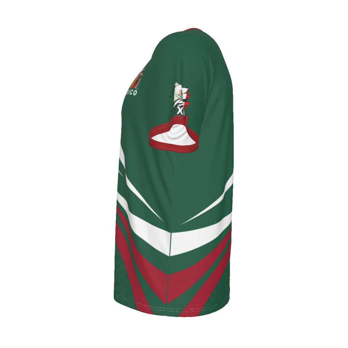 Camisa Deportiva de México Tricolor y Cuello Redondo