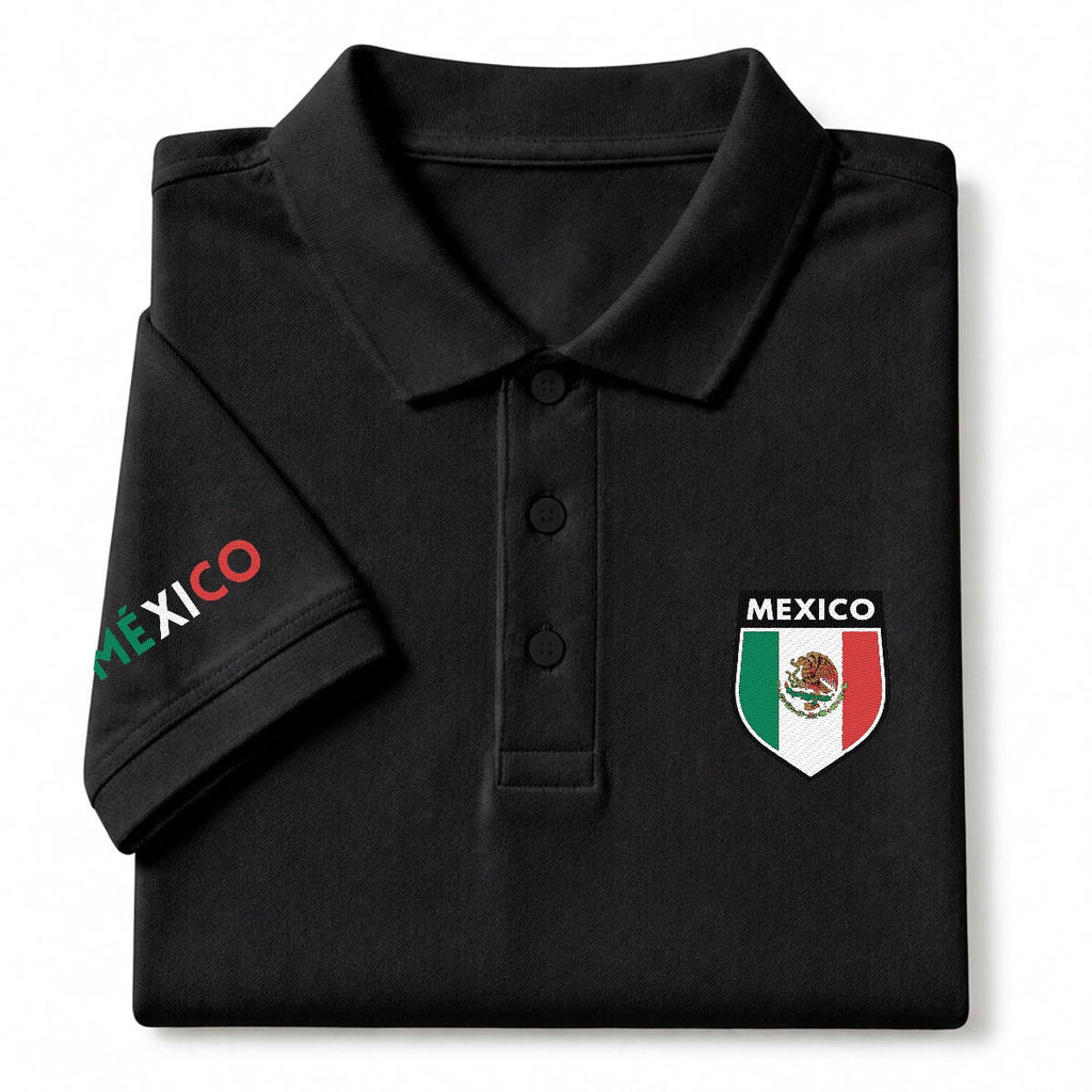 Camisa Tipo Polo de México Clásica de  Bordada