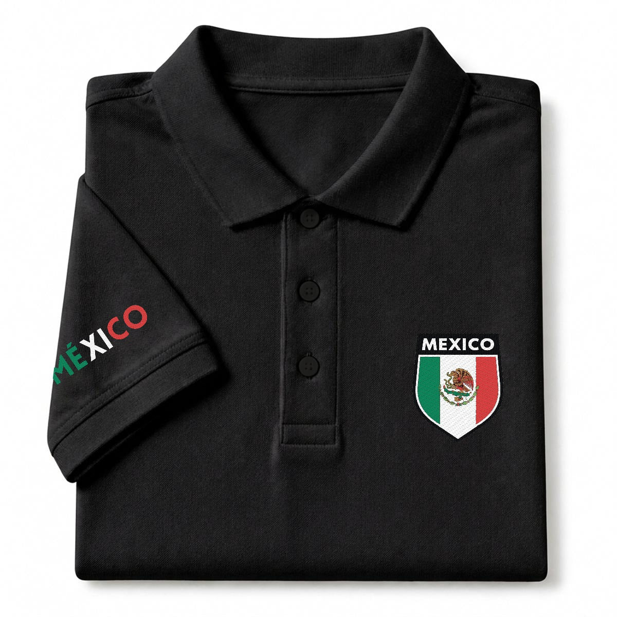 Camisa Tipo Polo de México Clásica de  Bordada