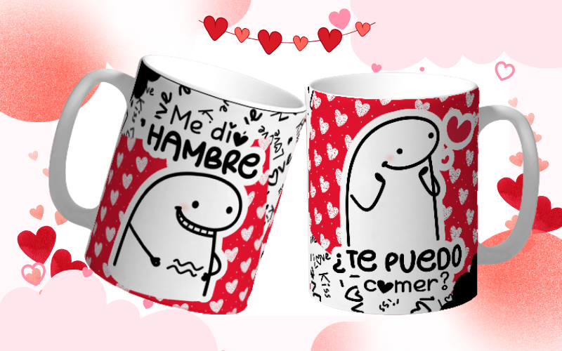 Taza San Valentín “Me Dio Hambre ¿Te Puedo Comer?” Taza Divertida de Amor