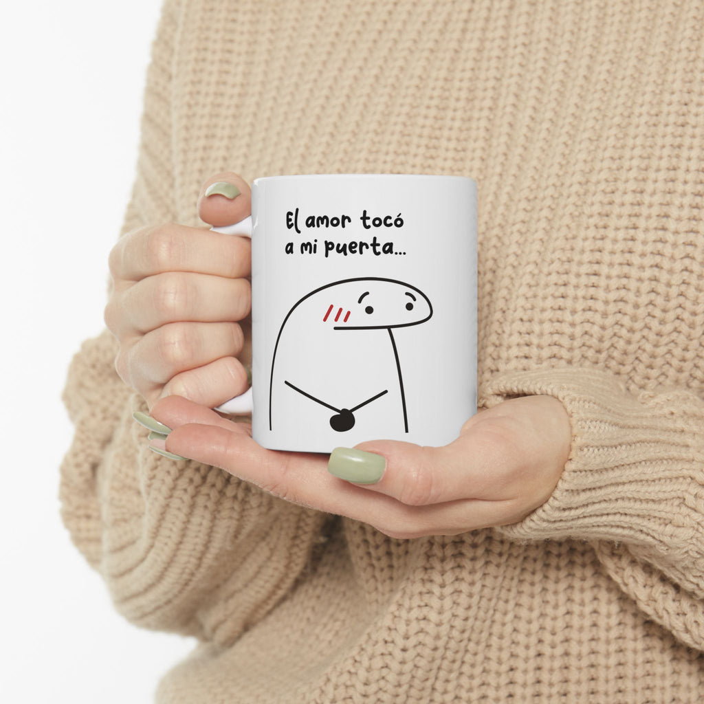 Tazas San Valentin Pareja “El Amor Tocó a Mi Puerta” Romántico y Divertido